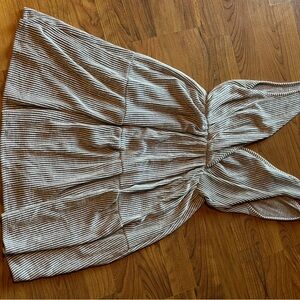 Caution To The Wind Striped Backless Dress in Brown and Cream